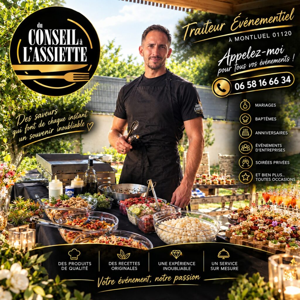 Dimitri, chef traiteur événementiel à Montluel (01120) - Du Conseil à l'Assiette : mariages, baptêmes, anniversaires, événements d'entreprise